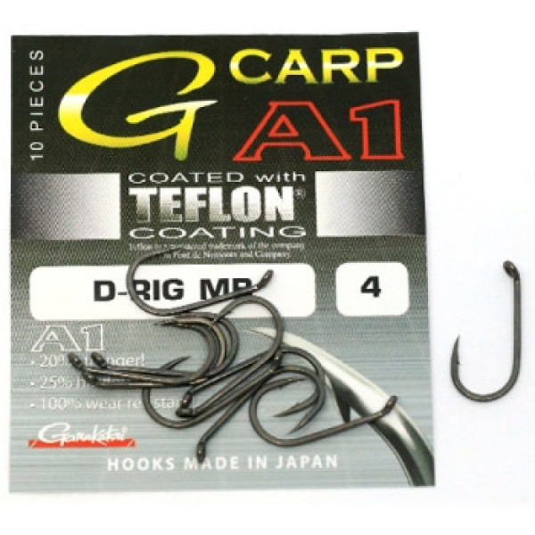 Гачок Gamakatsu A1 G-Carp D-Rig MB PTFE coating Grey #4 10шт