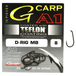 Крючок Gamakatsu A1 G-Carp D-Rig MB P.T.F.E. coating Grey #8 10шт