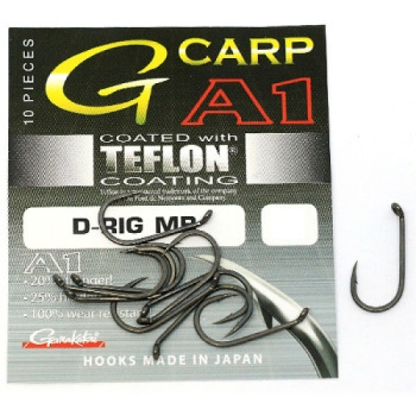 Гачок Gamakatsu A1 G-Carp D-Rig MB PTFE coating Grey #6 10шт