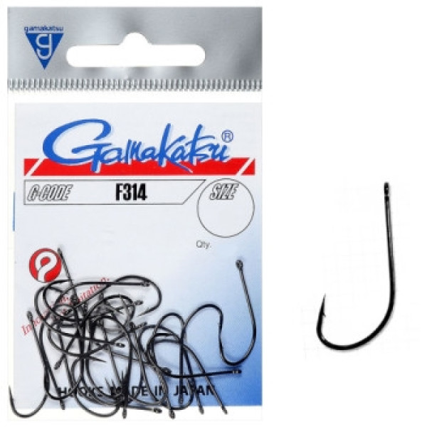 Gamakatsu F314 N/L Black #12 Hook, 12 pcs.