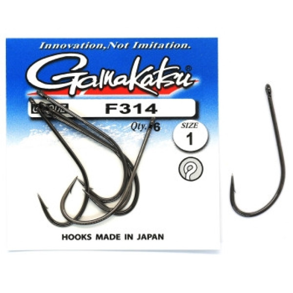 Гачок Gamakatsu F314 N/L Black #1 6шт