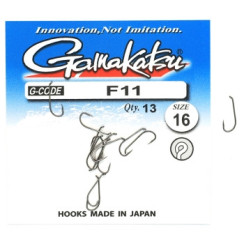 Gamakatsu F11 N/L Black Hook #16 13 pcs