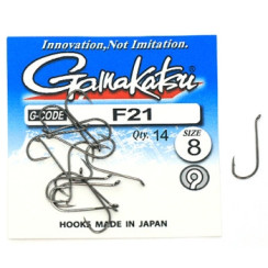 Gamakatsu F21 N/L Black #6 Hook, 13 pcs.