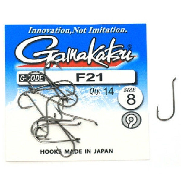 Gamakatsu F21 N/L Black #6 Hook, 13 pcs.