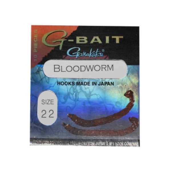 Gamakatsu G-Bait Bloodworm Red #22 Hook, 10 pcs.