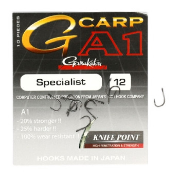 Крючок Gamakatsu A1 G-Carp Specialist Black #12 10шт