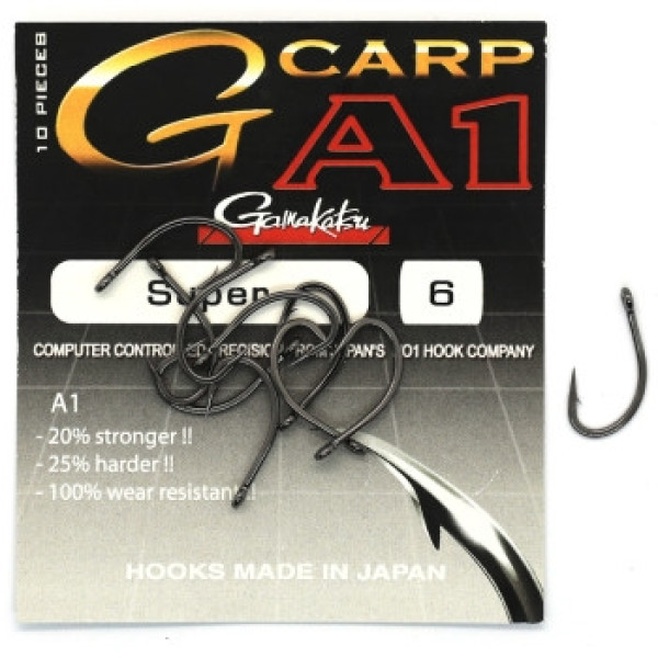 Hook Gamakatsu A1 G-Carp Super Black #6 10pcs