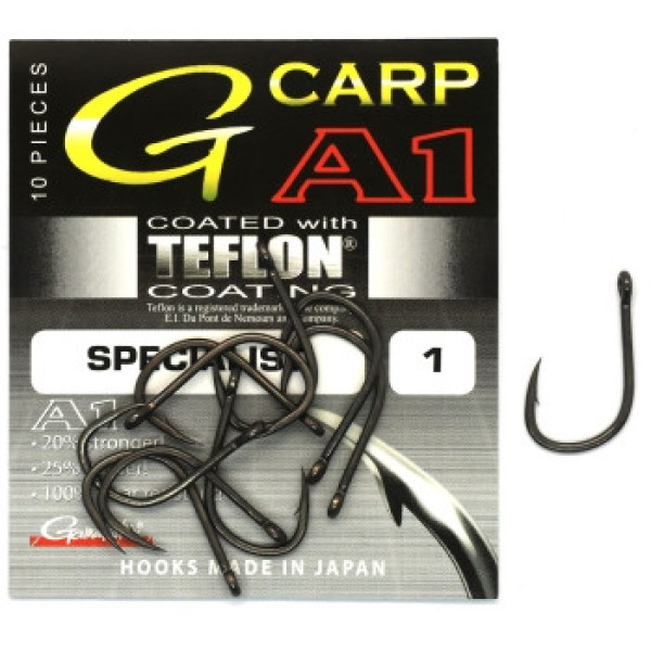 Крючок Gamakatsu A1 G-Carp Specialist P.T.F.E. coating Grey #1 10шт