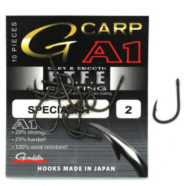 Hook Gamakatsu A1 G-Carp Specialist PTFE coating Gray #2 10pcs