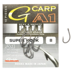 Крючок Gamakatsu A1 G-Carp Super Hook P.T.F.E. coating Grey #8 10шт