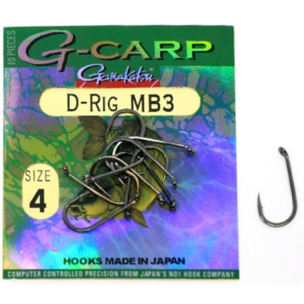 Hook Gamakatsu G-Carp D-Rig MB3 Black #4 10pcs