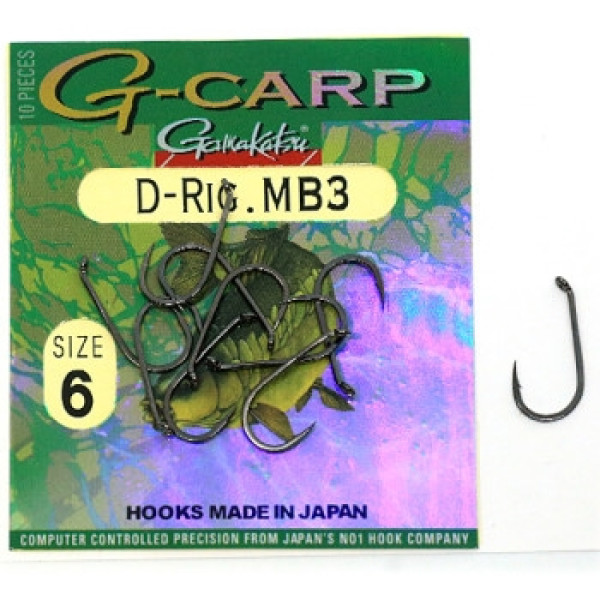 Крючок Gamakatsu G-Carp D-Rig MB3 Black #6 10шт