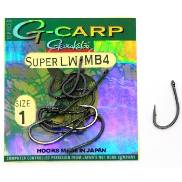 Hook Gamakatsu G-Carp Super LW MB4 Black #1 10pcs