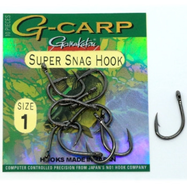 Гачок Gamakatsu G-Carp Super Snag Black #1 10шт