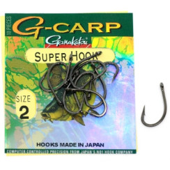 Gamakatsu G-Carp Super Black #2 Hook, 10 pcs.