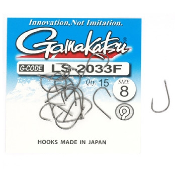 Gamakatsu LS-2033F N/L Black #8 Hook, 15 pcs.