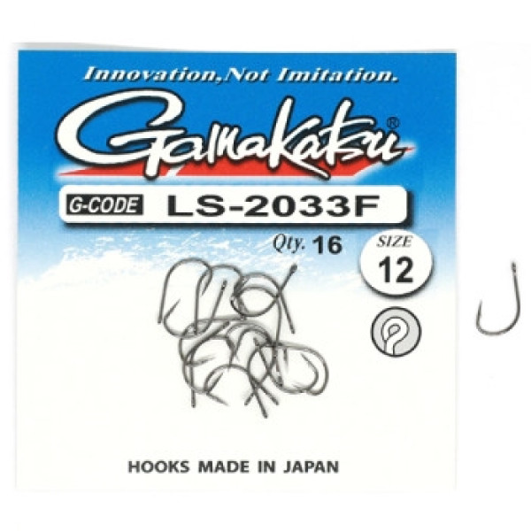 Гачок Gamakatsu LS-2033F N/L Black #12 16шт