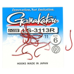 Gamakatsu LS-3113R N/L Red #6 Hook, 11 pcs.