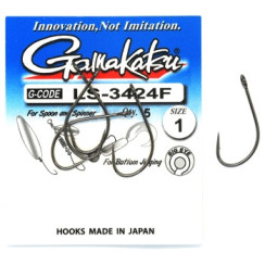 Gamakatsu LS-3424F Black #1 Hook, 5 pcs.