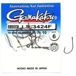 Гачок Gamakatsu LS-3424F Black #6 10шт