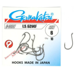 Gamakatsu LS-5314F Black #6 Hook, 10 pcs.
