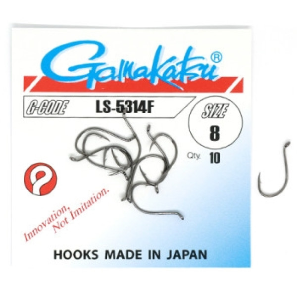 Gamakatsu LS-5314F Black #8 Hook, 10 pcs.