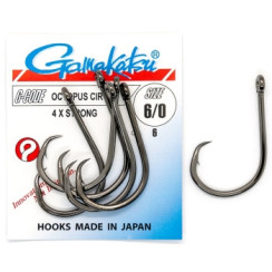 Gamakatsu Octopus Circle 4X Strong Black Hook #6/0 (6 pcs)