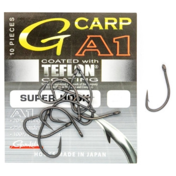 Крючок Gamakatsu A1 G-Carp Super Hook P.T.F.E. coating Grey #6 10шт