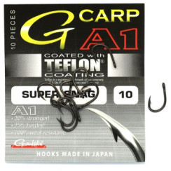Крючок Gamakatsu A1 G-Carp Super Snag P.T.F.E. coating Grey #10 10шт