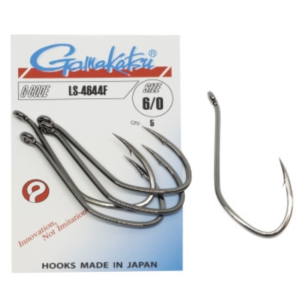 Gamakatsu LS-4644F Black #6/0 Hook, 5 pcs.