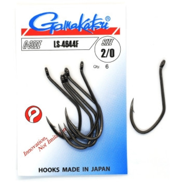 Гачок Gamakatsu LS-4644F Black #2/0 6шт