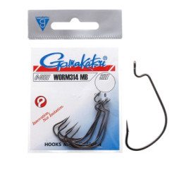 Hook Gamakatsu offset Worm 314 MB Black #2/0 6pcs