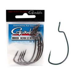 Гачок Gamakatsu офсетний Worm 323 Monster Black #7/0 4шт