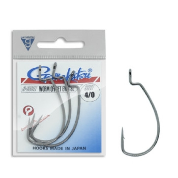 Gamakatsu offset hook Worm Offset EWG NS Black #4/0 5pcs