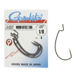 Gamakatsu Worm Offset Hook EWG NS Black #1/0 6pcs