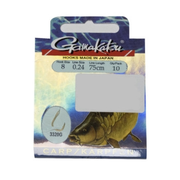 Гачок Gamakatsu BKD-3320G Carp 75cm Gold #10 10шт 0.22mm