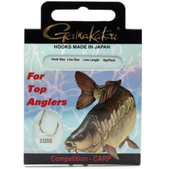 Гачок Gamakatsu BKD-3320G Carp 75cm Gold #2 10шт 0.30mm