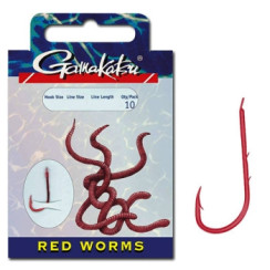 Hook Gamakatsu BKD-5260B Red Worms 60cm Bronze #4 10pcs 0.25mm