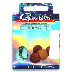 Крючок Gamakatsu BKS-3513F Boilie 20cm Black #4 2шт 0.30mm 