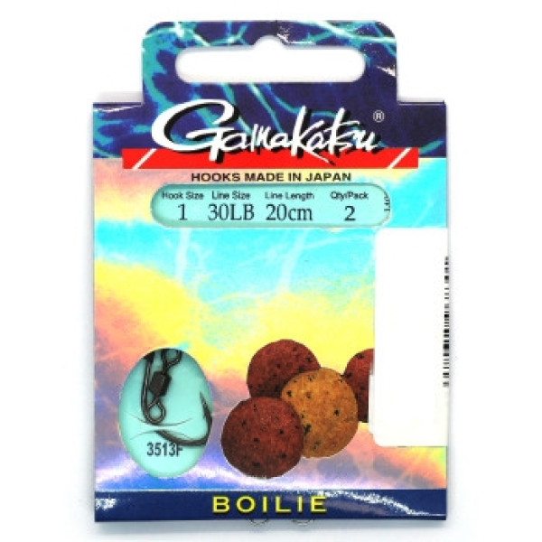 Гачок Gamakatsu BKS-3513F Boilie 20cm Black #4 2шт 0.30mm