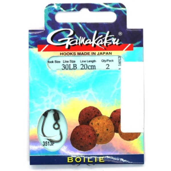 Гачок Gamakatsu BKS-3513F Boilie 20cm Black #1 2шт 0.30mm