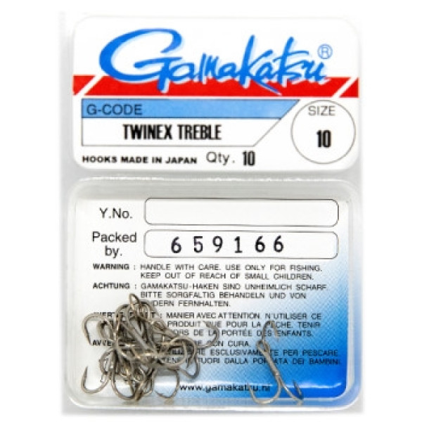 Gamakatsu Treble Twinex Nickel Hook #10 (10 pcs)