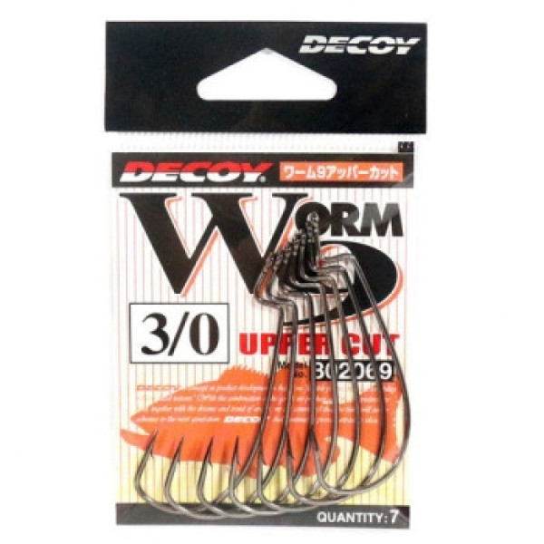 Крючок Decoy Worm 9 Upper Cut 3/0, 7шт