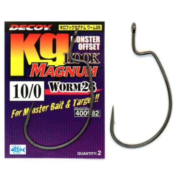 Крючок Decoy Worm26 Kg HOOK MAGNUM 10/0, 2 шт