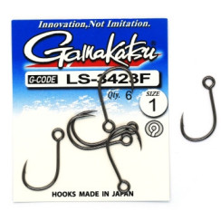 Гачок Gamakatsu LS-3423F N/L Black #1 6шт