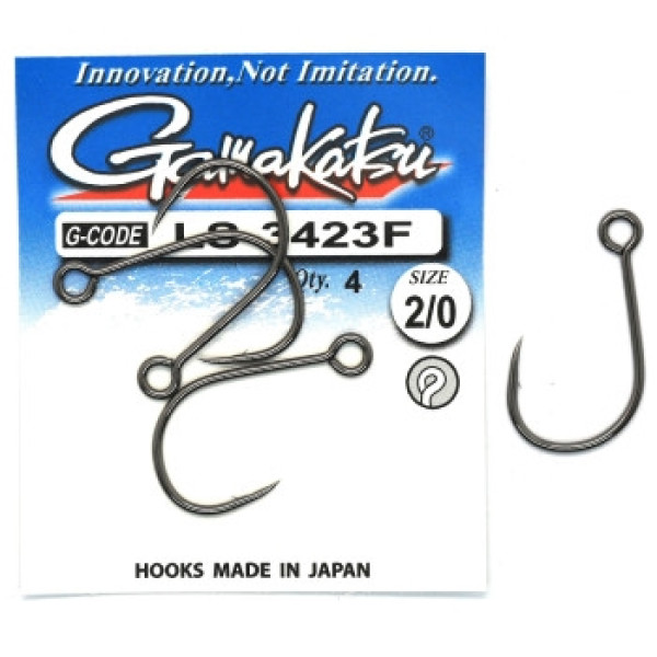 Гачок Gamakatsu LS-3423F N/L Black #2/0 4шт