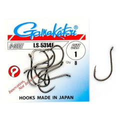 Gamakatsu LS-5314F Black #1 Hook, 8 pcs.