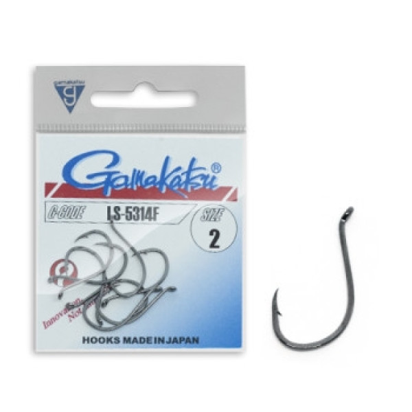 Gamakatsu LS-5314F Black #2 Hook, 8 pcs.