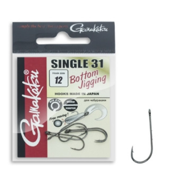 Гачок Gamakatsu Worm Single 31 Black #12 9шт