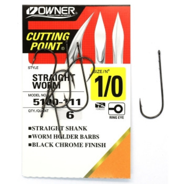 Owner hook No. 1/0 long shank with notches